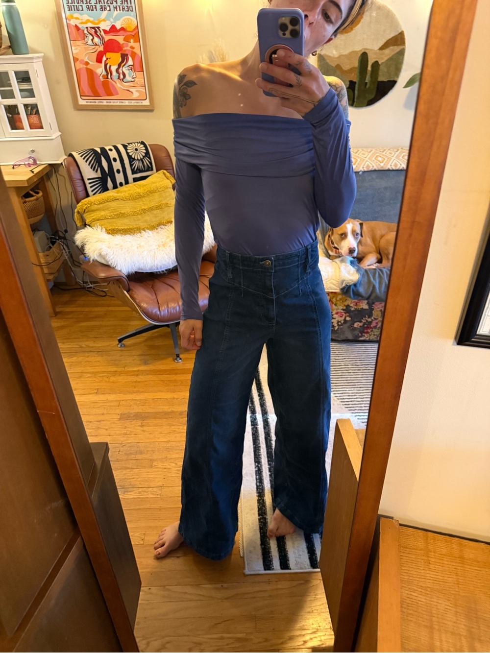 We The Free High-Rise Wide Leg Jeans in Dark Blue Wash